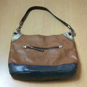The Sak brown and gray leather bag